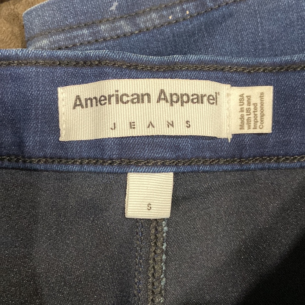American Apparel Jeans Dark Blue Stretch size 5 High Rise - Picture 3 of 4